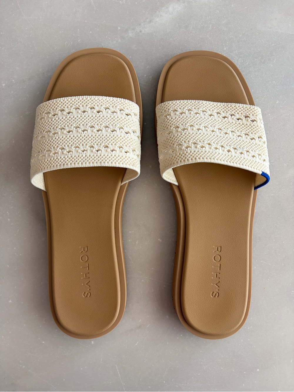 NEW Rothy's Cream Crochet Slide Sandals - Women's 9.5
